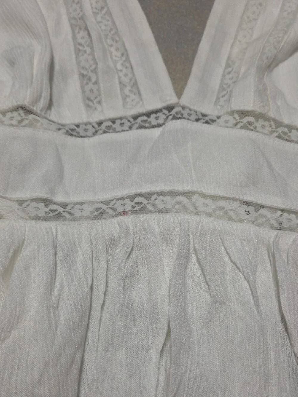 Free People White Lace-Trim Halter Peplum Top
